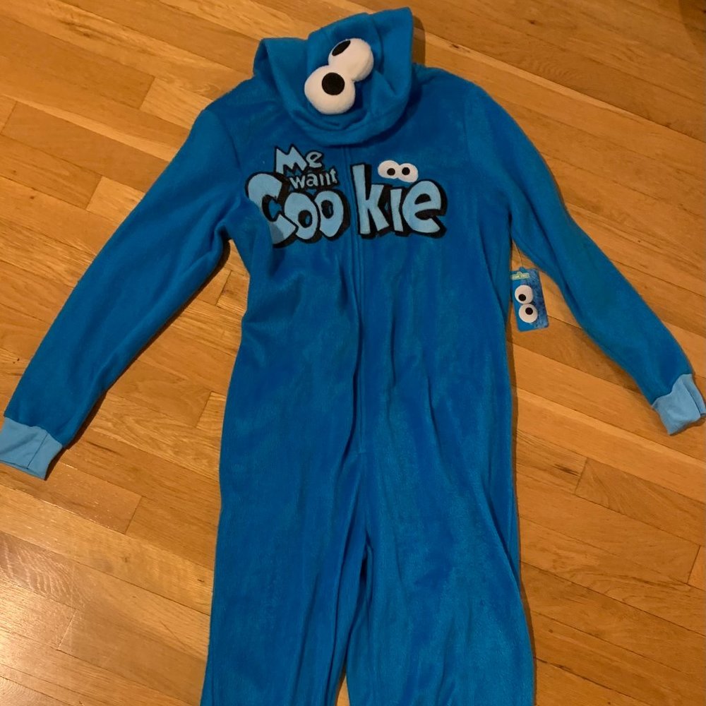 Cookie Monster Adult Onesie with hood